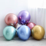 Msddl 5pcs 18inch Metal Latex Balloons Metallic Colors Helium Air Globos For Birthday Wedding Party Balloons Pink Purple Rose gold