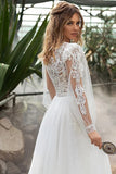 Msddl Back to school Smileven Boho Wedding Dress Long Puff Sleeve Elegant Lace Bridal Dresses Vestido De Noiva Appliques Corset Wedding Gowns