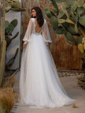 Msddl  2023 New White Dress Lace V-Neck Wedding Dress Sexy Backless  Chiffon  A-LINE  Summer Fashion Dress