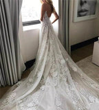 Msddl Back to school Lace Boho Wedding Dresses 2023 Spaghetti Straps V-Neck Wedding Gowns Beach Bride Dress Vestido De Noiva