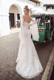 Msddl Back to school Smileven Mermaid Wedding Dress Strapless Lorie 2023 Lace Appliques Detachable Sleeves Boho Bridal Gowns Wedding Gowns