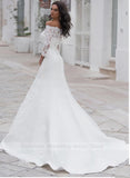 Msddl Back to school Lace Mermaid Wedding Dress 3/4 Sleeves High Quality Appliques Bride Dress Elegant Vintage Lace Backless Bridal Gown