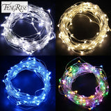 Msddl 2 5M Led Copper Wire String Lights Romantic Wedding Decoration Fairy Light Decoration AA Battery Operated New Year Christmas Decor