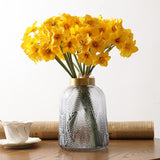 Msddl Hot Sale Artificial Flower Daffodil Bouquet Silk Cloth Daffodil Flower Arrangement Home Hotel Restaurant Bedroom Decoration DIY