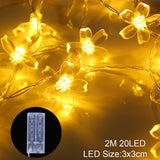 Msddl 2 5M Led Copper Wire String Lights Romantic Wedding Decoration Fairy Light Decoration AA Battery Operated New Year Christmas Decor