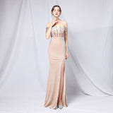 Msddl  2023 New Elegant Strapless Velour Evening Party Dress Burgundy Sequin Velvet Maxi Dress Women Off Shoulder Long Prom Dresses