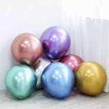 Msddl 5pcs 18inch Metal Latex Balloons Metallic Colors Helium Air Globos For Birthday Wedding Party Balloons Pink Purple Rose gold