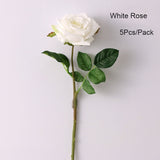 Msddl 5Pcs Moisturizing Feel Roses Fake Flowers Home Table Decoration Real Touch Artificial Flowers Latex Rose Wedding Bridal Bouquet