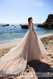 Msddl Back to school Smileven Princes Wedding Dresses Champagne A Line Beach Lace Bride Dresses Robe De Mariee Wedding Gowns