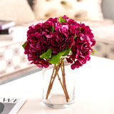 Msddl 5Pc Feel Moisturizing Hydrangea Artificial Flowers Wedding Table Bouquet Home Living Room Decoration Real Touch Flower Hydrangea