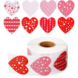 Msddl 500pcs/roll Love Heart Shaped Label Sticker Scrapbooking Gift Packaging Seal Birthday Party Wedding Supply Stationery Sticker