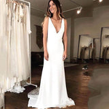 Msddl Back to school Smileven Mermaid Wedding Dresses Sleeveless Elegant Boho Satin Bride Dress With Lace Train 2023 Vestido De Noiva