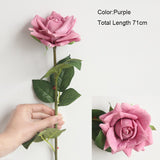 Msddl 3Pc 71cm Moist Feel Rose Artificial Flowers Latex Roses Flower Home Decoration Wedding Road Lead Flowers Marriage Bridal Bouquet