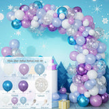 Msddl Purple Blue White Snow Balloon Garland Arch Kit Birthday Party Wedding Decoration Kids Baby Shower Confetti Latex Globos Wedding Baloon