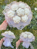 Msddl 1Bunch Finished Product Knitted Flower Rose Holding Flowers Wedding Decorate Hand-woven Bouquet Birthday Gift Artificial Flowers