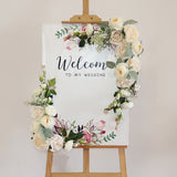 Msddl Champagne Artificial Wedding Decoration Welcome Sign Flowers Photo Props Corner Floral Party Christmas Arch Decor Hanging Flower Garland