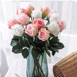 Msddl 10Pcs Moisturizing Rose Bud Real Touch Artificial Flowers Home Decoration Party Fake Rose Flowers Wedding Bridal Hand Bouquet