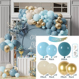 Msddl Blue Balloon Garland Arch Kit  Macaron Metallic Latex Ballons Birthday Party Wedding Decoration Kids Adult Baby Shower Boy Globo