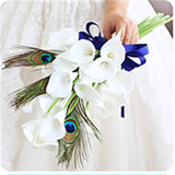Msddl Wedding bride holding flower PU calla lily drill buckle water drop waterfall photo holding bouquet bridesmaid flower