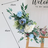 Msddl Champagne Artificial Wedding Decoration Welcome Sign Flowers Photo Props Corner Floral Party Christmas Arch Decor Hanging Flower Garland