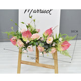 Msddl Artificial Flower Arrangement Party Wedding Decoration Welcome Sign Corner Photo Props Backdrop Wall Decor Floral Window Christmas Garland