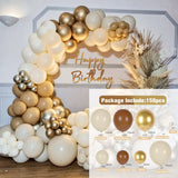 Msddl Sand White Balloon Garland Arch Kit Wedding Decoration Birthday Party Decoration Kids Baby Shower Birthday Latex Metallic Ballon Globos