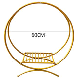 Msddl Round Metal Wedding Arch Gold Double Hoop Wedding Party Background  Flower Balloon Stand Decor Supplies for Party 60/77/80cm