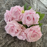 Msddl 7Heads Roses Bouquet Artificial Silk Flowers for Wedding Table Decoration Bridal Bouquet of Rose Fake Flowers Party Home Display