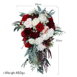 Msddl New waterfall wedding bridal bouquet bridesmaid hand tied artificial flower holiday party supplies flowers European rose gift