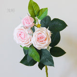 Msddl 3Head Feel Latex Rose Flower Moisturizin Rose Real Touch Artificial Flowers Home Wedding Event Decor Bridal Bouquet Fake Flowers