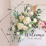 Msddl Champagne Artificial Wedding Decoration Welcome Sign Flowers Photo Props Corner Floral Party Christmas Arch Decor Hanging Flower Garland