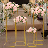 Msddl 4/10PCS Gold Metal Wedding Flower Stand Floor Vases Flowers Column Stand Road Lead Rack for Wedding Arch Party Event Anniversary