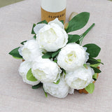 Msddl Simulation 7Head Round Peony Bunch Silk Peonies Flowers for Wedding Flower Arrangement Decoration Bridal Bouquet Home Decoration