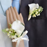 Msddl Wedding bride holding flower PU calla lily drill buckle water drop waterfall photo holding bouquet bridesmaid flower