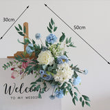 Msddl Champagne Artificial Wedding Decoration Welcome Sign Flowers Photo Props Corner Floral Party Christmas Arch Decor Hanging Flower Garland