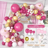 Msddl Rose Gold Pink Balloon Garland Arch Kit Happy Birthday Party Decoration Kids Baby Shower Latex Ballon Chain Wedding Birthday Baloon