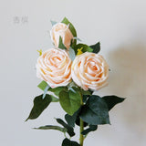 Msddl 3Head Feel Latex Rose Flower Moisturizin Rose Real Touch Artificial Flowers Home Wedding Event Decor Bridal Bouquet Fake Flowers