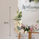 Msddl Champagne Artificial Wedding Decoration Welcome Sign Flowers Photo Props Corner Floral Party Christmas Arch Decor Hanging Flower Garland