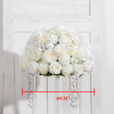 Msddl Large White Artificial Flower Row Ball Fake Plant Runner Wedding Decoration Backdrop Wall Decor Centerpiece Table Floral Party Prop Arrange