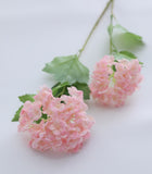 Msddl 2Pcs 3D Latex Film Hydrangea Feel Real Touch Artificial Flowers 2 Heads Snowball Wedding Background Arrangement Home Decoration