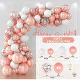 Msddl Rose Gold Pink Balloon Garland Arch Kit Happy Birthday Party Decoration Kids Baby Shower Latex Ballon Chain Wedding Birthday Baloon