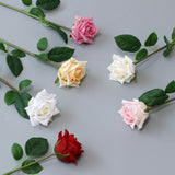 Msddl 4Pc Moisturizing Rose Real Touch Artificial Flowers for Home Decor Wedding Rose Flower Arrangement DIY Bouquet Photography Props