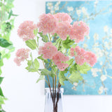 Msddl 2Pcs 3D Latex Film Hydrangea Feel Real Touch Artificial Flowers 2 Heads Snowball Wedding Background Arrangement Home Decoration