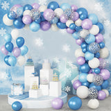 Msddl Purple Blue White Snow Balloon Garland Arch Kit Birthday Party Wedding Decoration Kids Baby Shower Confetti Latex Globos Wedding Baloon