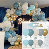 Msddl Blue Balloon Garland Arch Kit  Macaron Metallic Latex Ballons Birthday Party Wedding Decoration Kids Adult Baby Shower Boy Globo