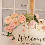 Msddl Champagne Artificial Wedding Decoration Welcome Sign Flowers Photo Props Corner Floral Party Christmas Arch Decor Hanging Flower Garland