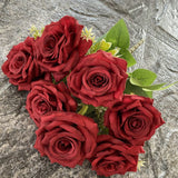 Msddl 7Heads Roses Bouquet Artificial Silk Flowers for Wedding Table Decoration Bridal Bouquet of Rose Fake Flowers Party Home Display