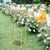 Msddl Gold/Transparent  Top Flower Floor Stand Metal Column Flower Stand Arrangement For Wedding Arch Party Dinner Centerpiece Decoration