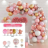 Msddl Rose Gold Pink Balloon Garland Arch Kit Happy Birthday Party Decoration Kids Baby Shower Latex Ballon Chain Wedding Birthday Baloon