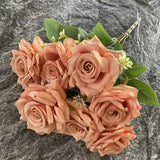 Msddl 7Heads Roses Bouquet Artificial Silk Flowers for Wedding Table Decoration Bridal Bouquet of Rose Fake Flowers Party Home Display